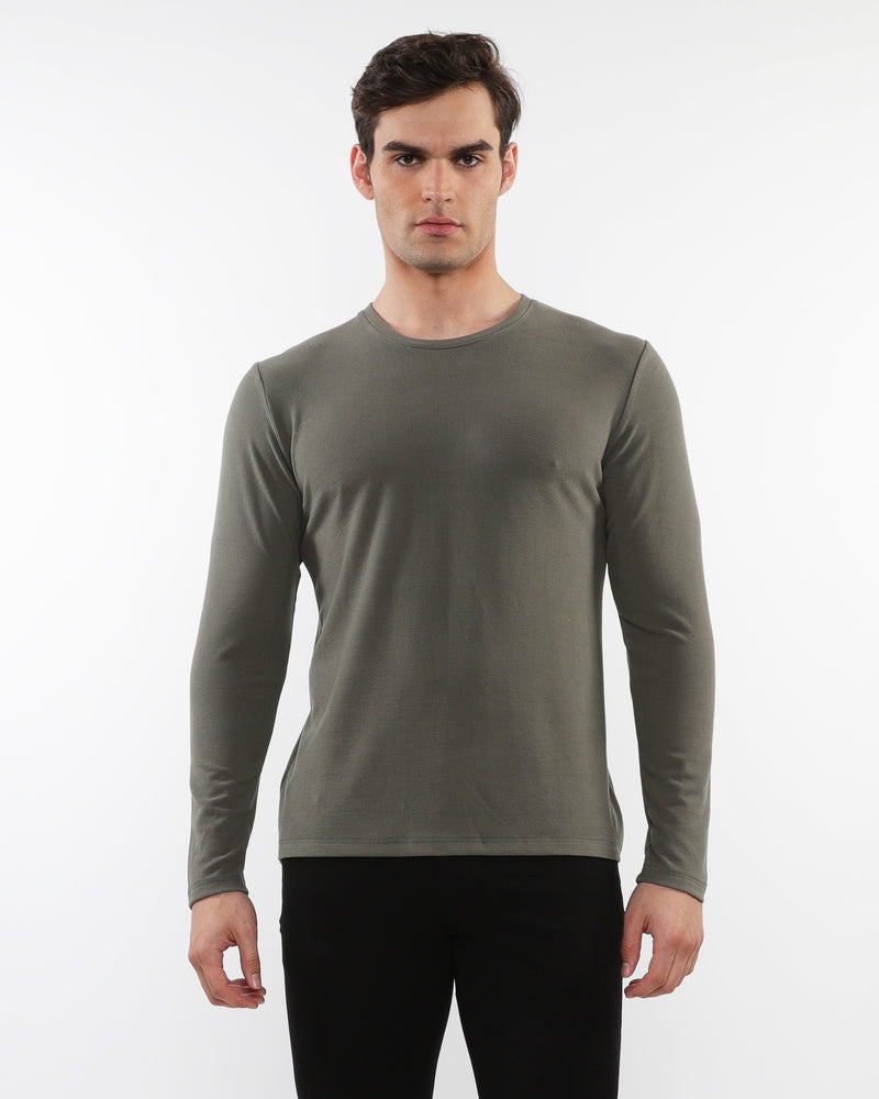 KELP STRETCH KNIT LONG SLEEVES CREW PULLOVER PM-75011