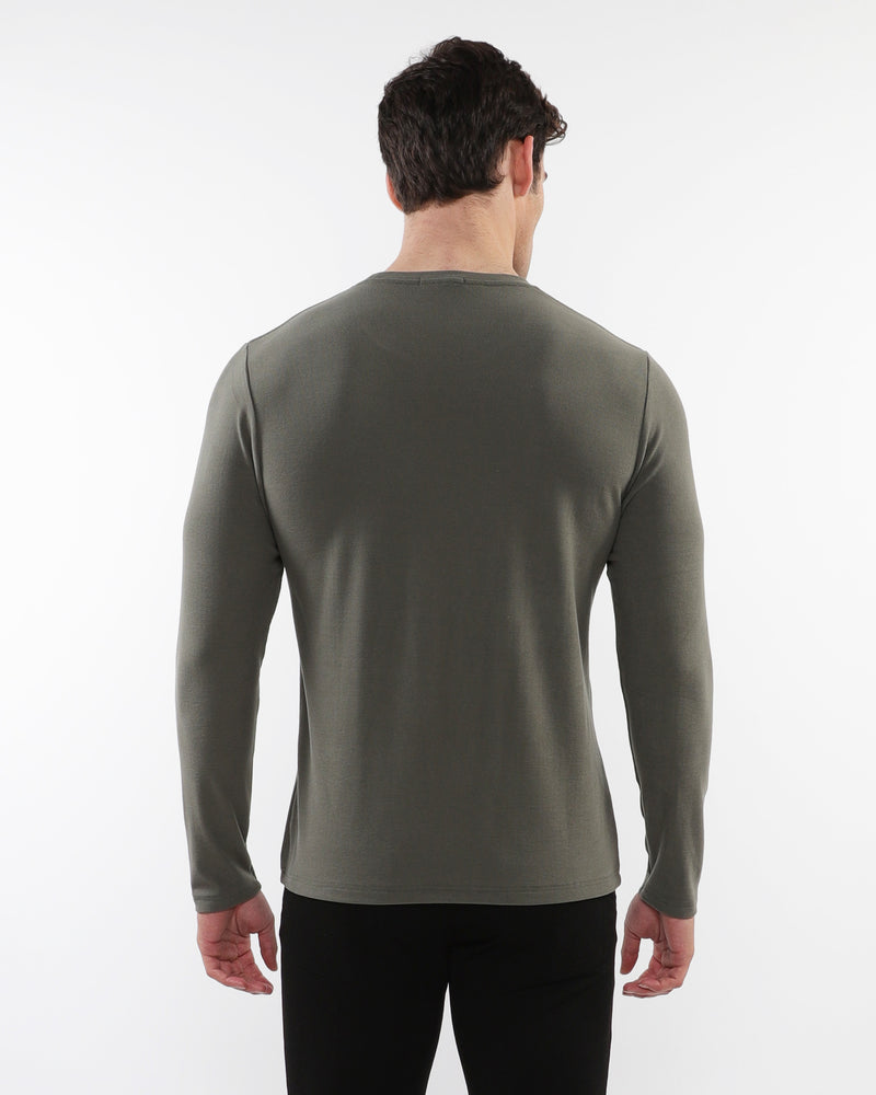 KELP STRETCH KNIT LONG SLEEVES CREW PULLOVER PM-75011