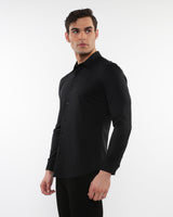BLACK SOLID STRETCH PERFORMANCE LONG SLEEVES SHIRT PM-76083