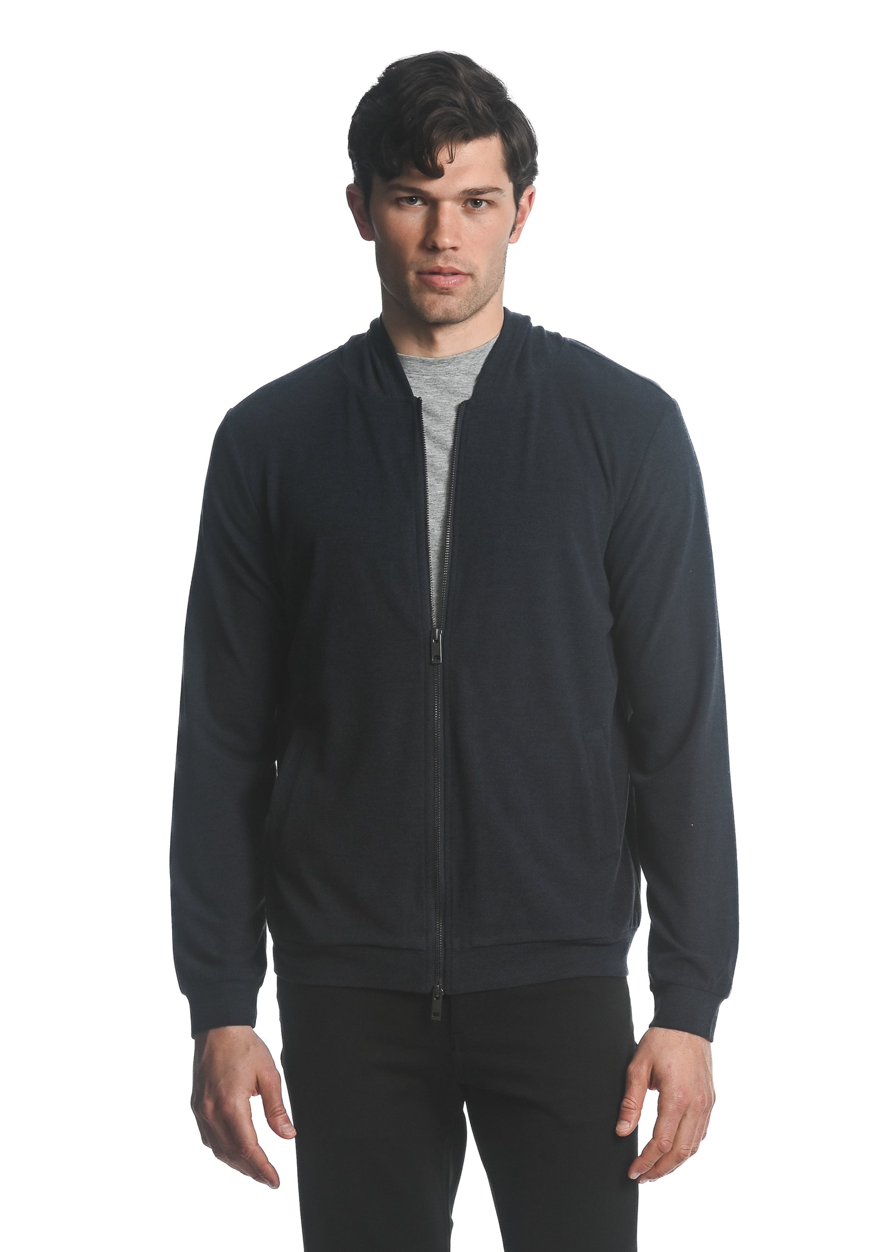 MIDNIGHT STRETCH KNIT ZIP-UP HOODIEPM-75012
