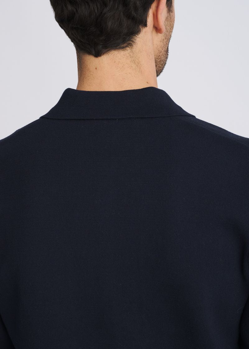 NAVY KNIT OVERSHIRT JACKET PM-16414