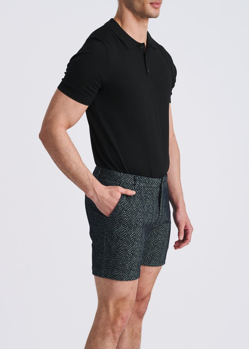 ADMIRAL HERRINGBONE JACQUARD 6" INSEAM STRETCH KNIT CHINO SHORTS PM-2548