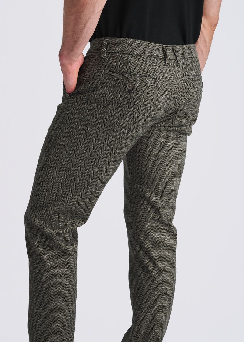 BARK WOOL-LOOK HERRINGBONE STRETCH KNIT TAILORED PANTS PM-3303-68