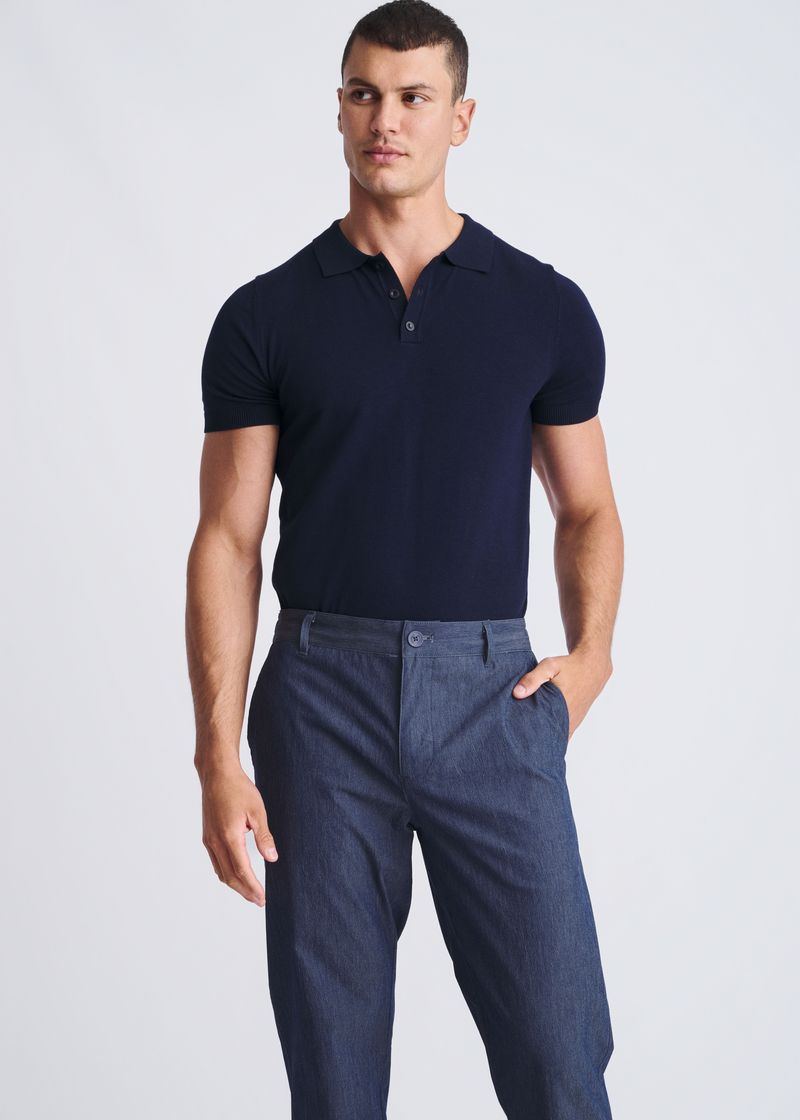 INDIGO CRINKLE STRETCH WOVEN DRAWSTRING PANTS PM-3059-01