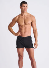 BLACK SEERSUCKER SWIM SHORTS W/MESH LINING PM-6023