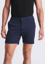 NAVY 6" INSEAM TEXTURED STRETCH KNIT CHINO SHORTS PM-2542