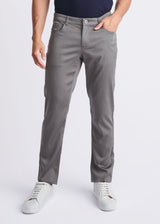 FOSSIL GREY LIGHTWEIGHT TEXTURED STRETCH WOVEN 5-POCKET JEANS PM-3052