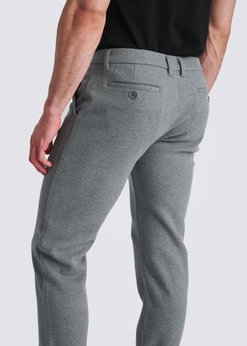HEATHER GREY WOOL-LOOK STRETCH KNIT TAILORED PANTS PM-3303-74