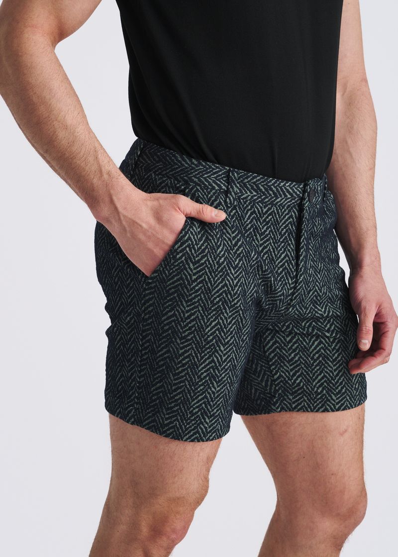ADMIRAL HERRINGBONE JACQUARD 6" INSEAM STRETCH KNIT CHINO SHORTS PM-2548