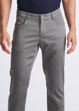 FOSSIL GREY LIGHTWEIGHT TEXTURED STRETCH WOVEN 5-POCKET JEANS PM-3052