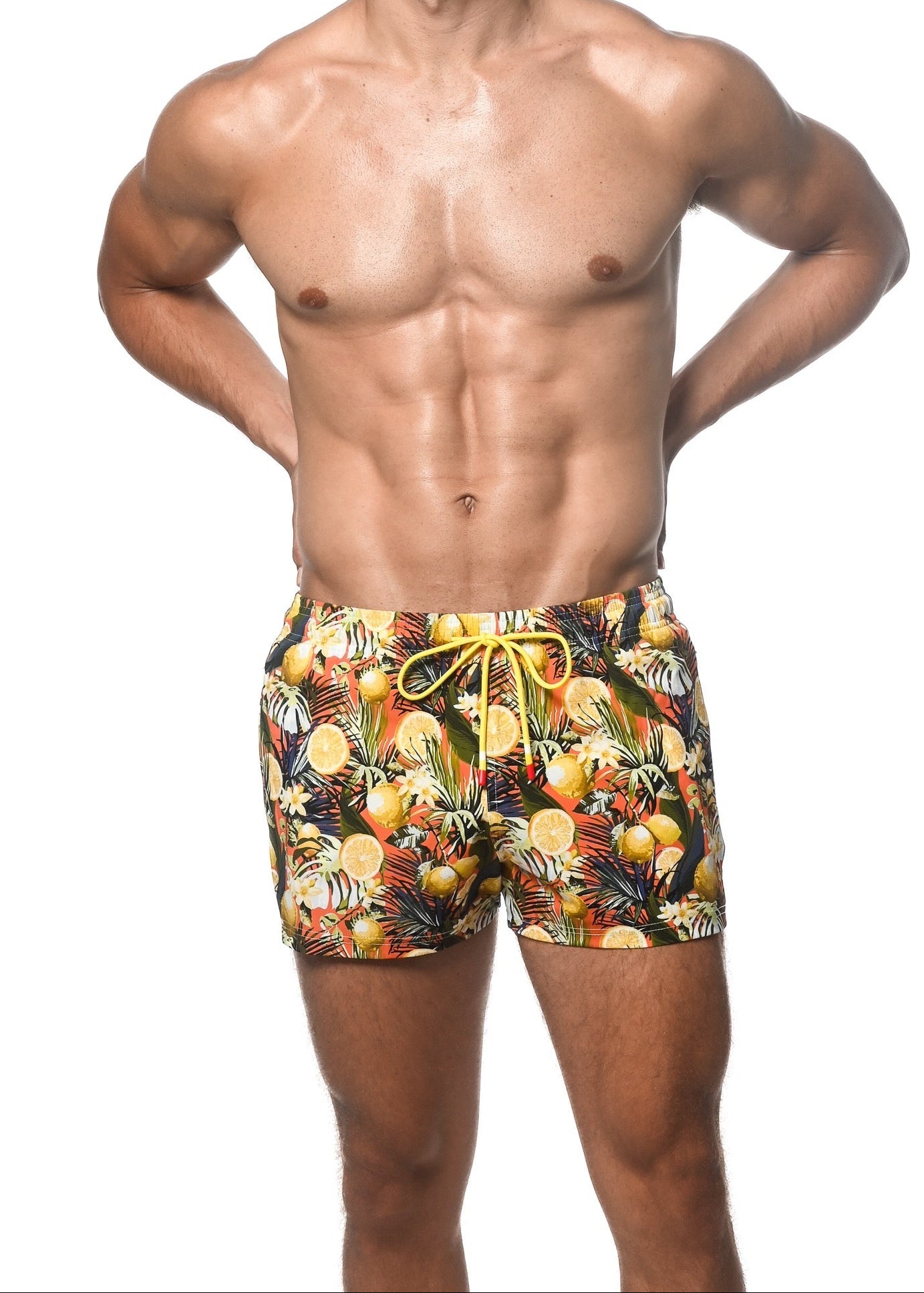 CORAL/LEMON FRUITS MARBELLA 2.5" INSEAM SWIM SHORT PM-6002-52