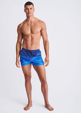 BLUE/OCEAN WAVES 2.5" INSEAM PRINTED SWIM SHORTS W/ MESH LINING PM-6002-62