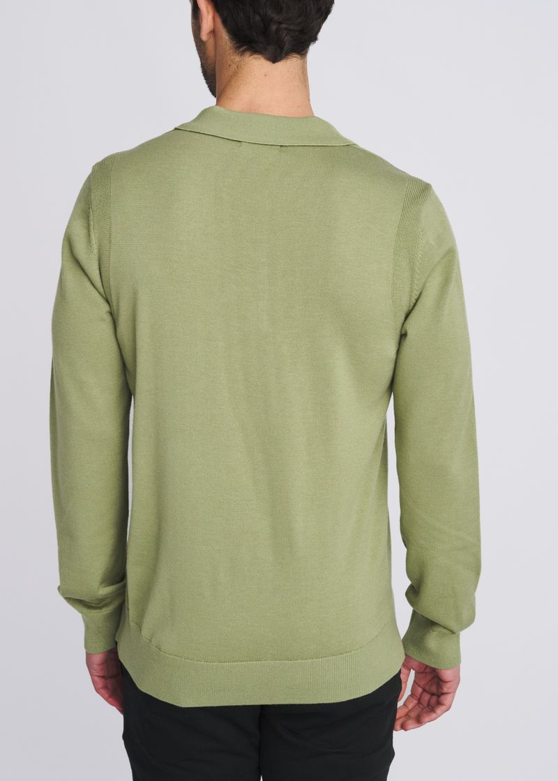 CACTUS 3-BUTTON POLO WOOL BLEND KNIT SWEATER PM-16419