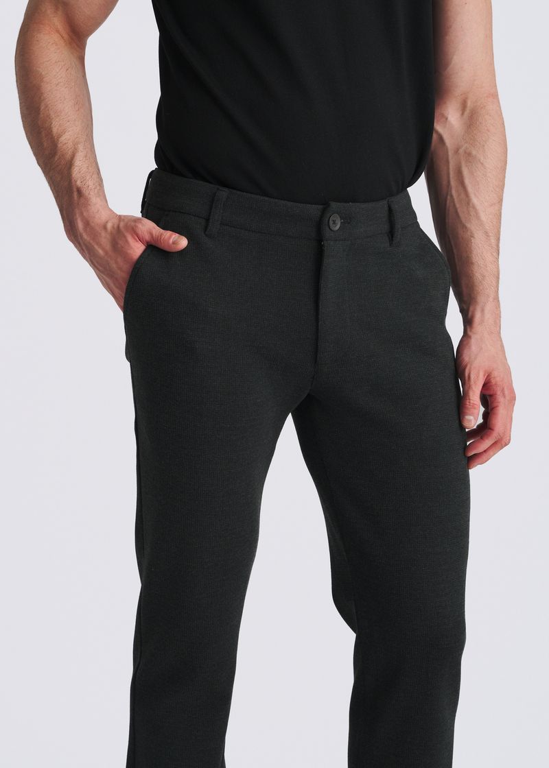 LUNAR CHECKS WOOL-LOOK STRETCH KNIT TAILORED PANTS PM-3303-73