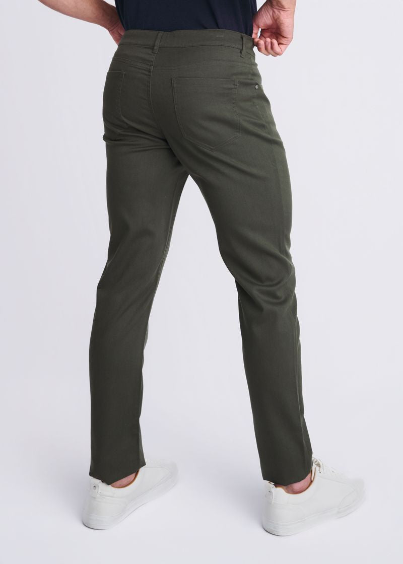 BOTTLE GREEN LIGHTWEIGHT TEXTURED STRETCH WOVEN 5-POCKET JEANS PM-3053