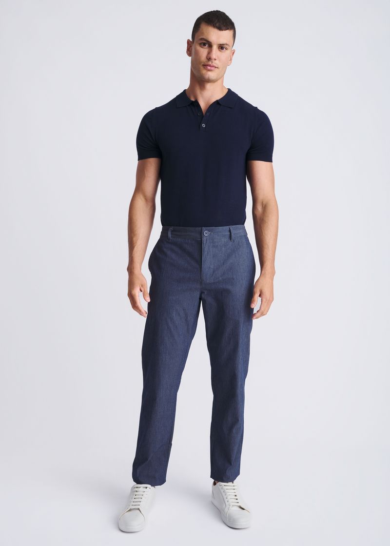 INDIGO CRINKLE STRETCH WOVEN DRAWSTRING PANTS PM-3059-01