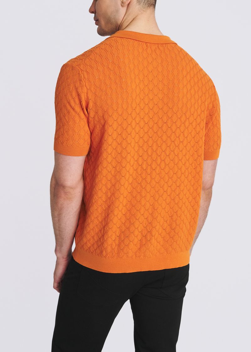 SALSA TEXTURED WAVE SILK/TENCEL 3-BUTTON KNIT POLO PM-16338