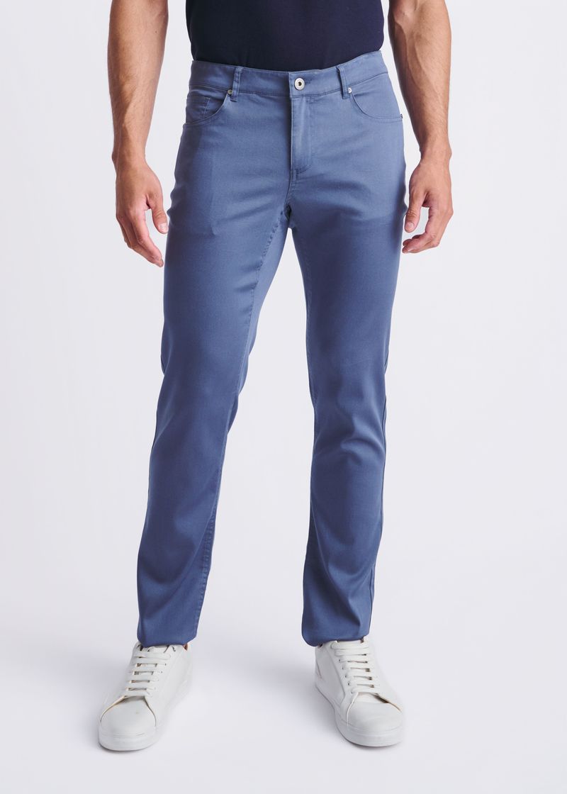 PACIFIC BLUE LIGHTWEIGHT TEXTURED STRETCH WOVEN 5-POCKET JEANS PM-3052