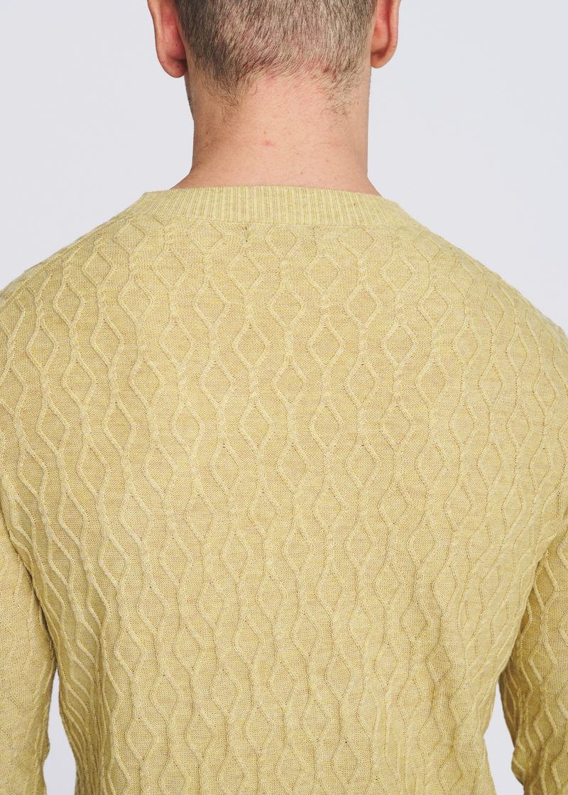 taffy CABLE KNIT CREW NECK WOOL BLEND SWEATER PM-16421