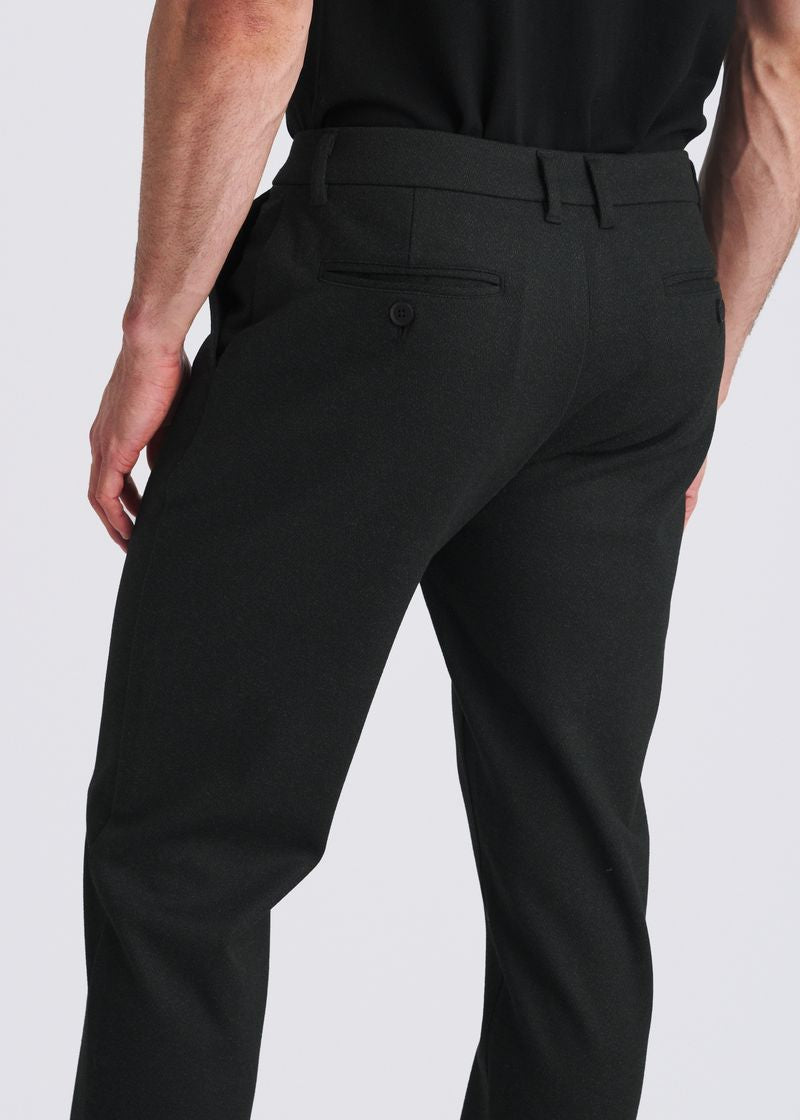 BLACK ZIGZAG CLASSIC FIT WOOL-LOOK STRETCH KNIT TAILORED PANTS  PM-3063-02