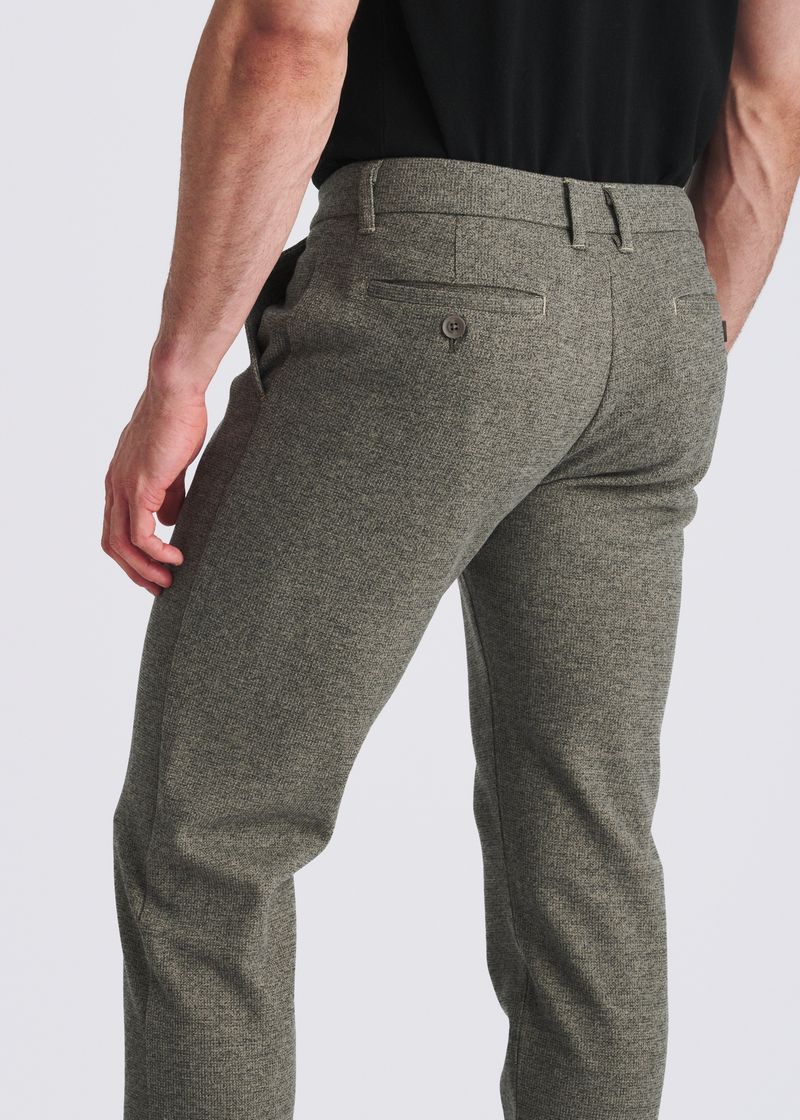 WALNUT CHECKS WOOL-LOOK STRETCH KNIT TAILORED PANTS PM-3303-73