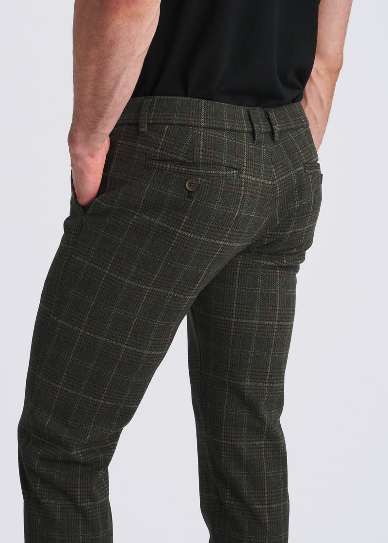 MOSS PLAID WOOL-LOOK STRETCH KNIT TAILORED PANTS PM-3303-70