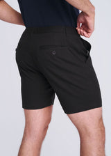 BLACK 6" INSEAM TEXTURED STRETCH WOVEN CHINO SHORTS PM-2545