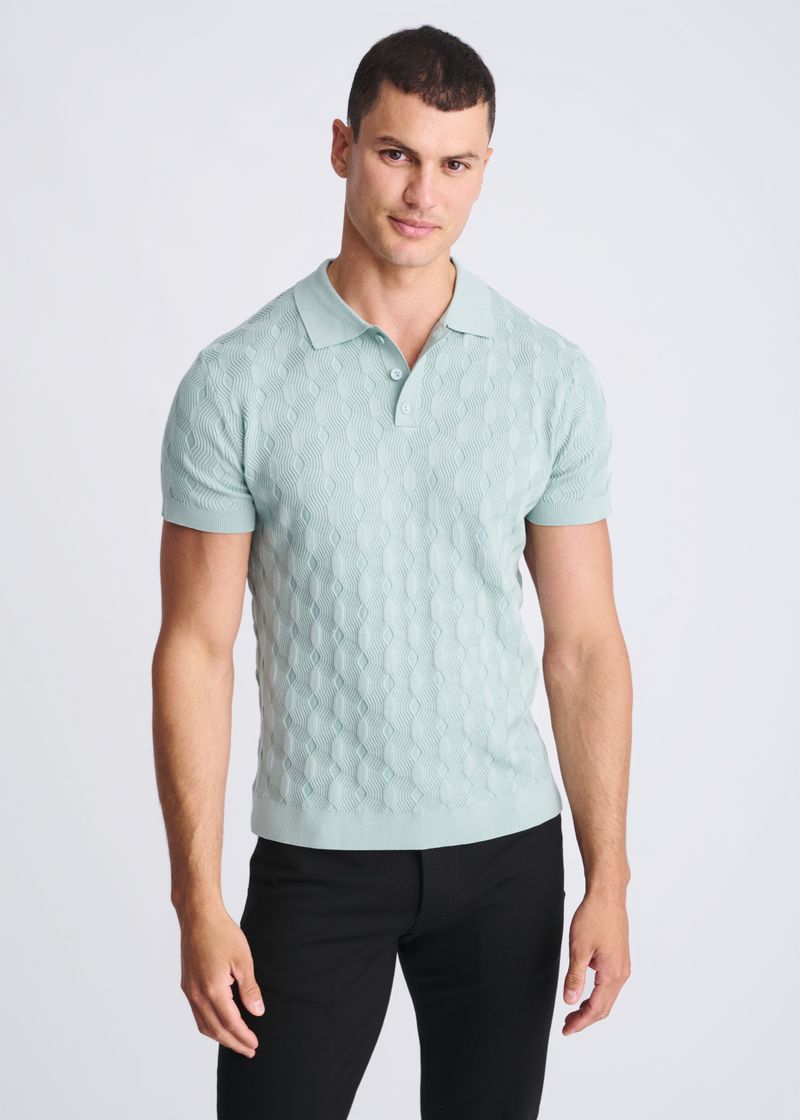 ニット/セーター front button polo knit REGULAR FIT PIQUÉ KNIT POLO - Blue | ZARA United States