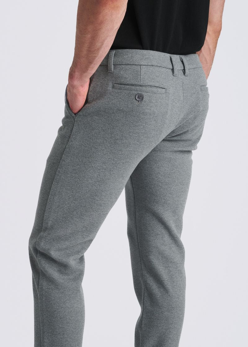 HEATHER GREY WOOL-LOOK STRETCH KNIT TAILORED PANTS PM-3303-74