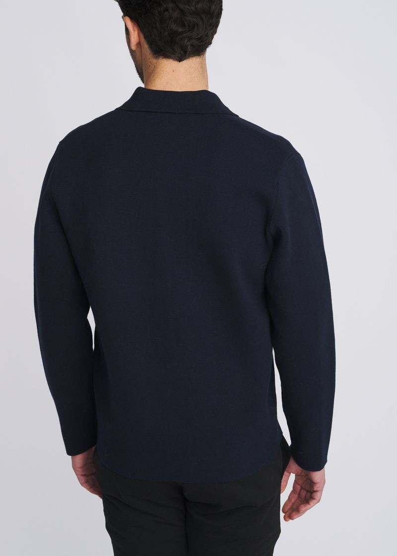 NAVY KNIT OVERSHIRT JACKET PM-16414