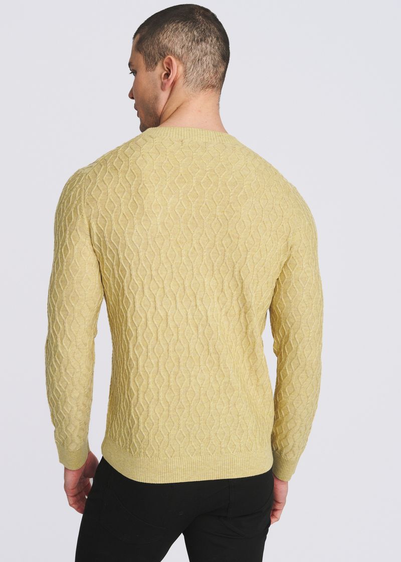 taffy CABLE KNIT CREW NECK WOOL BLEND SWEATER PM-16421